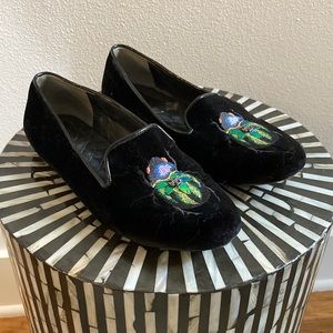 Tory Burch loafers velvet scarab beetles sz 7
